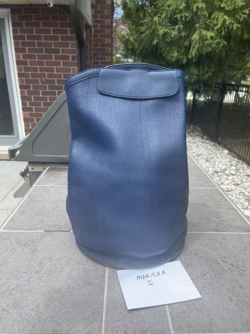 Hermes Bleu Saphir Taurillon Clemence Sherpa Backpack
